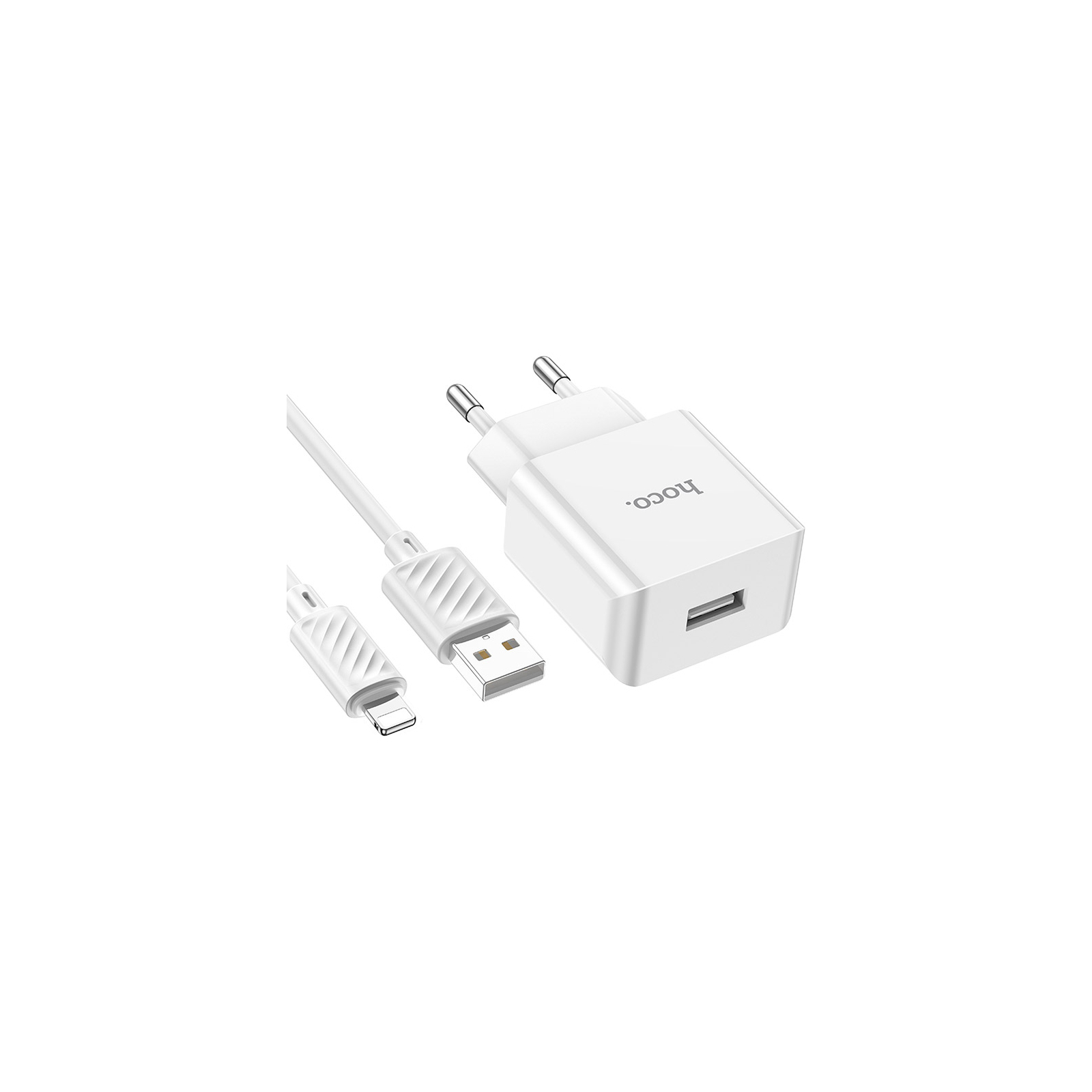Зарядное устройство HOCO C106A charger set(iP) White (6931474783899) изображение 5