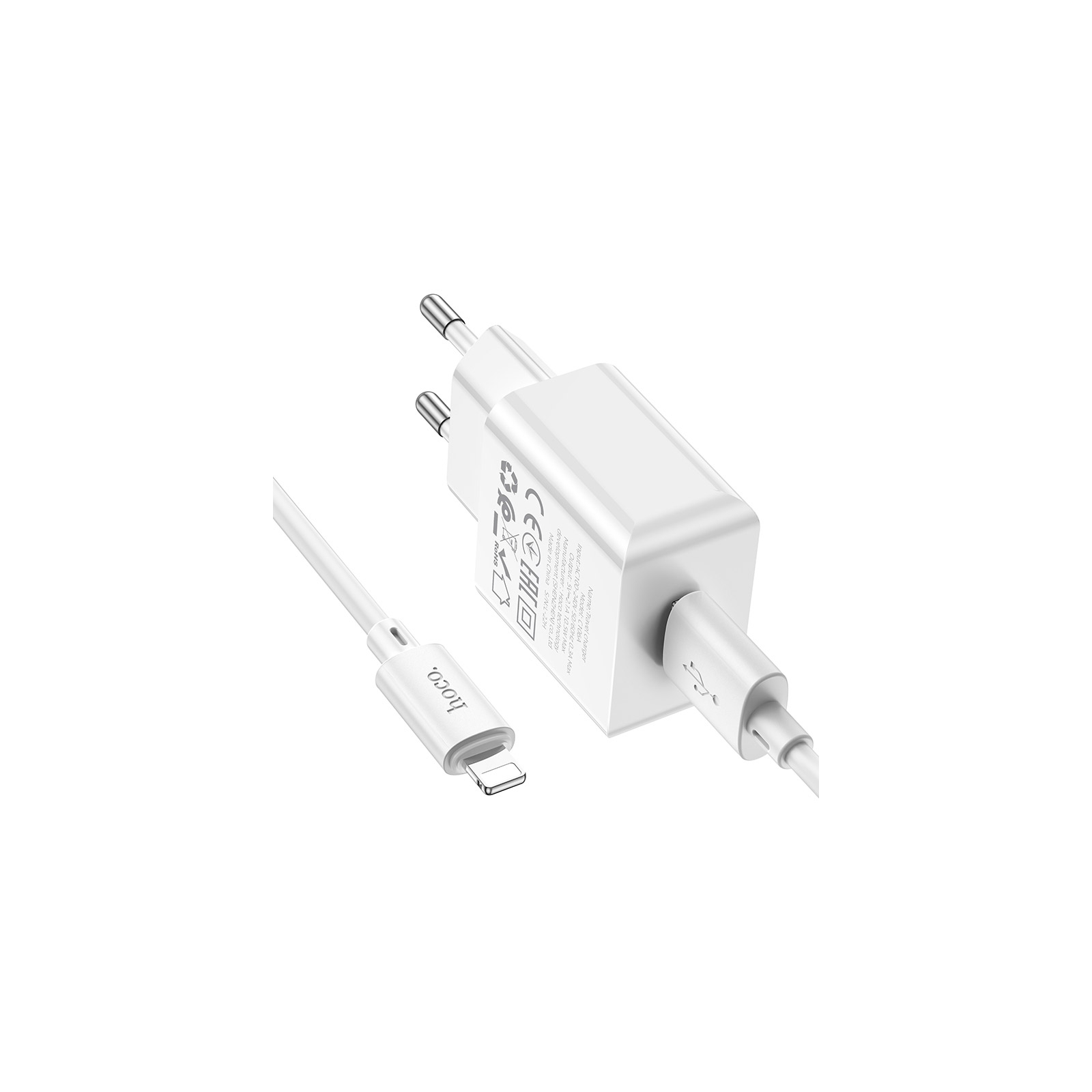Зарядное устройство HOCO C106A charger set(iP) White (6931474783899) изображение 6