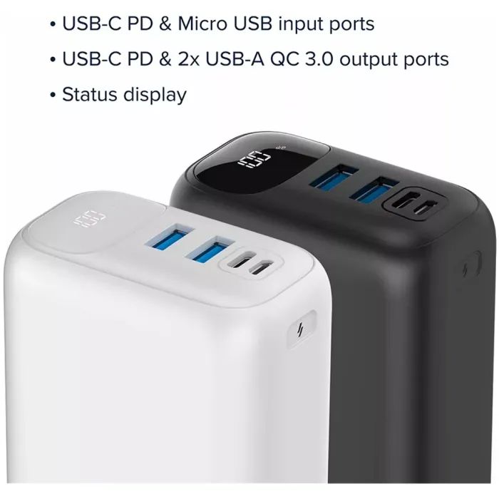 Батарея универсальная Canyon PB-301 30000mAh PD/20W, QC/3.0 (CNE-CPB301B) изображение 6