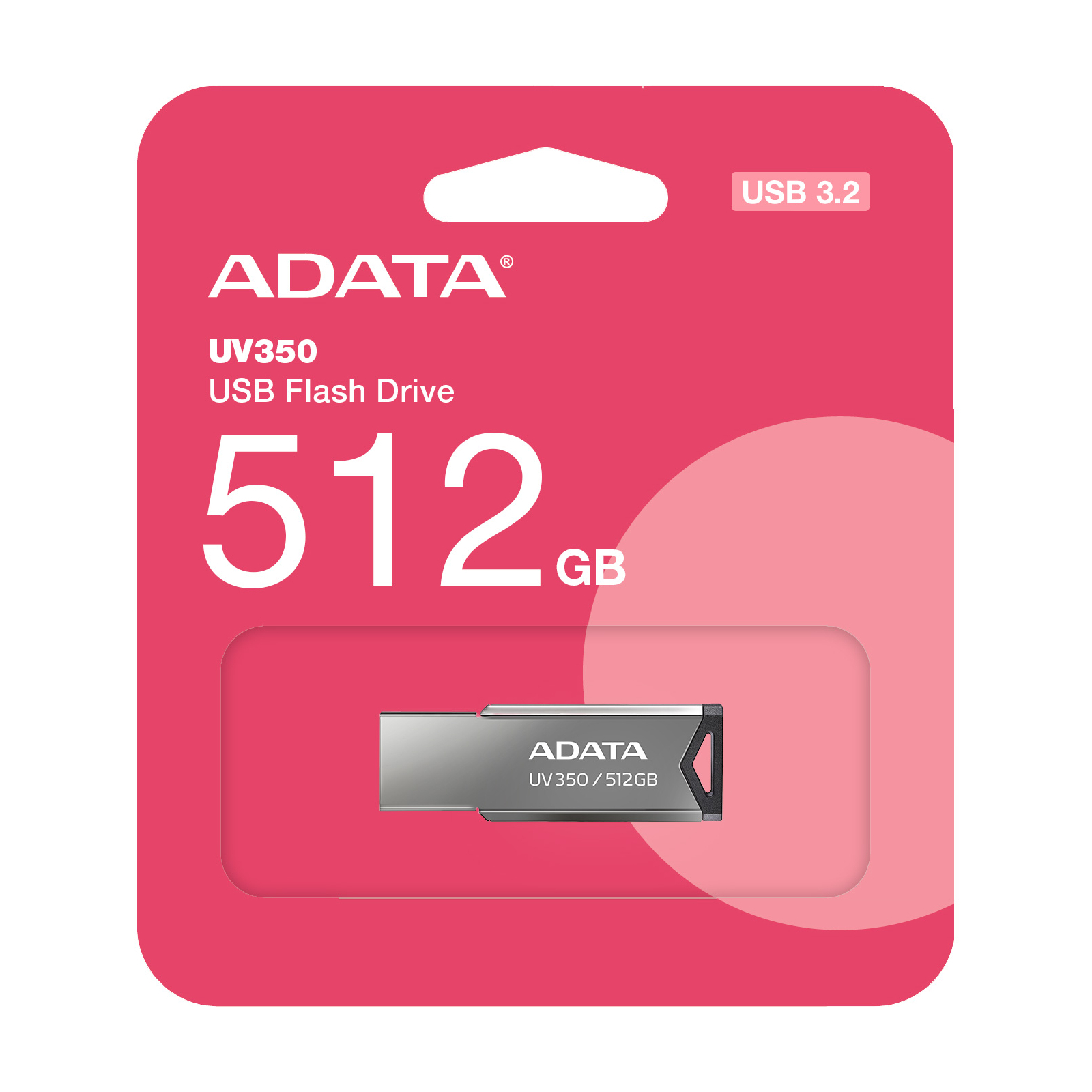 USB флеш накопитель ADATA 512GB UV350 Metallic USB 3.2 (AUV350-512G-RBK) изображение 4