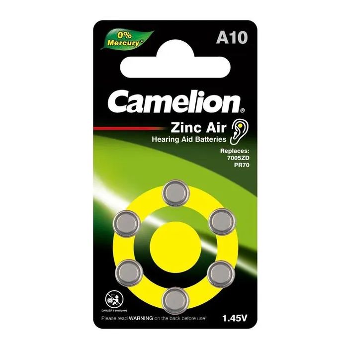 Батарейка А10 / PR70 Zinc-Air * 6 Camelion (А10-BP6)