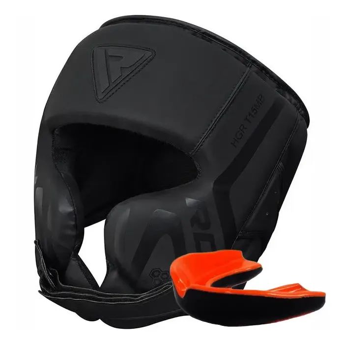 Боксерский шлем RDX T15 Noir Cheek Protector Matte Black M (HGR-T15MB-M)