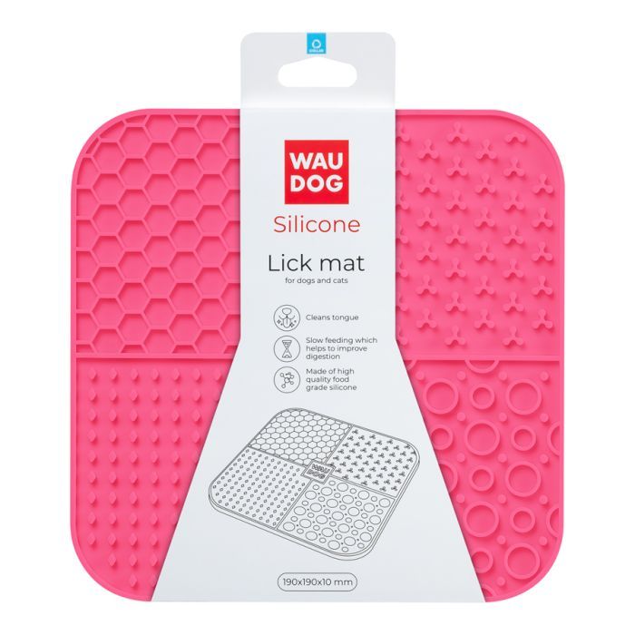 Універсальний посуд для тварин WAUDOG Silicone Килимок для злизування 19х19х1 см рожевий (23527) зображення 2