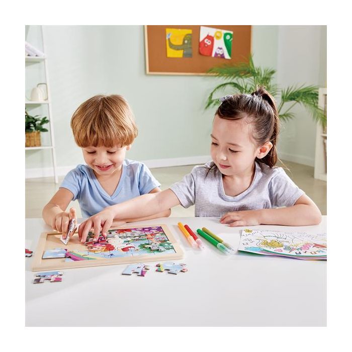 Пазл Hape Единороги с раскраской (E1642)