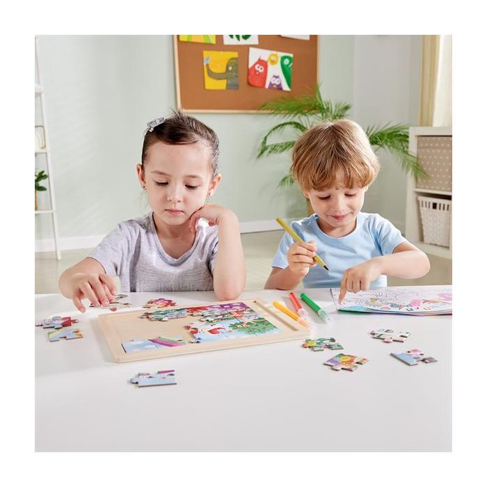 Пазл Hape Единороги с раскраской (E1642) изображение 3