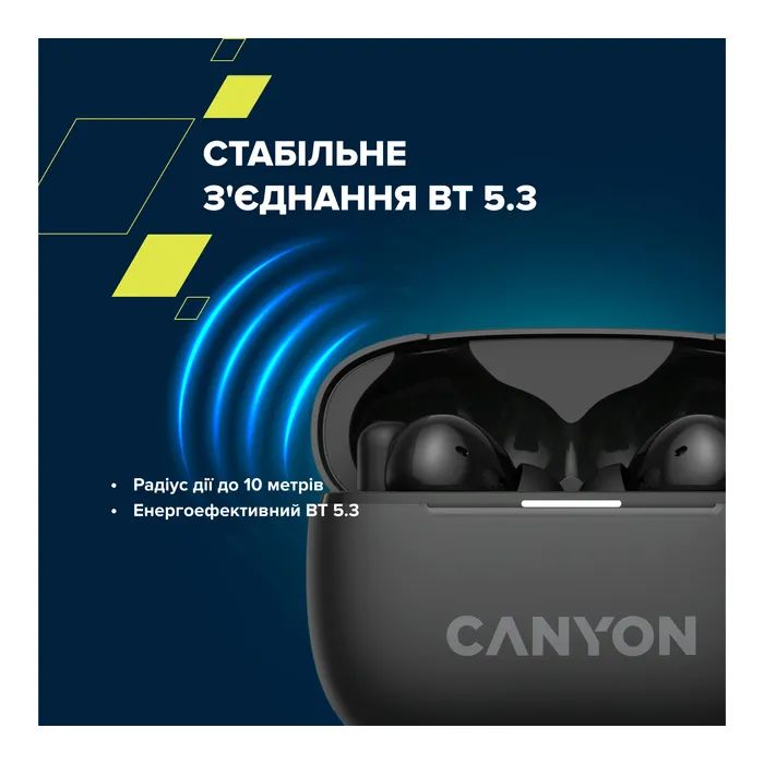 Наушники Canyon TWS-10 OnGo ANC ENC Black (CNS-TWS10BK) изображение 8