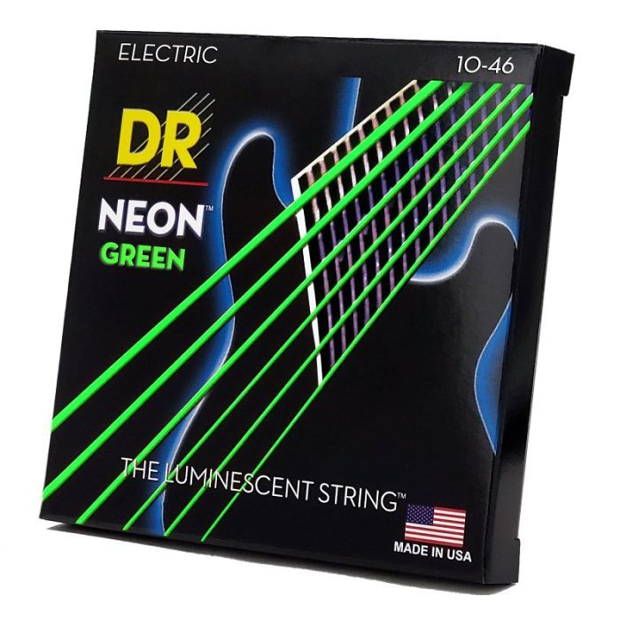 Струны для гитары DR Strings NEON Green Electric - Medium (10-46) (NGE-10) изображение 2