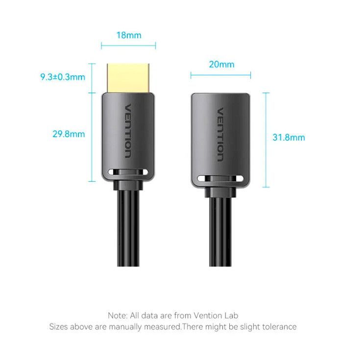 Кабель мультимедийный HDMI M to HDMI F 2.0m V2.0 4K 60Hz PVC Vention (AHCBH) изображение 12