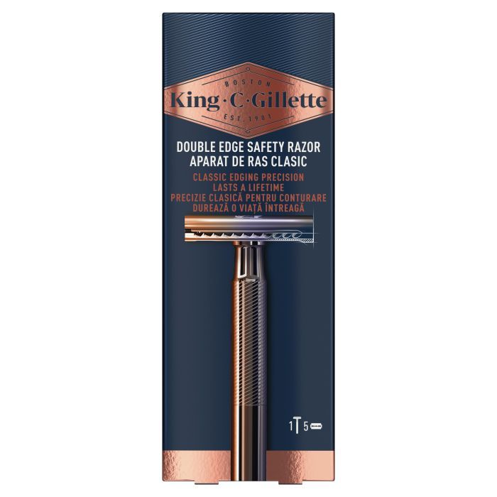 Бритва Gillette King C. Безопасная с 5 сменными лезвиями (7702018590148) изображение 2