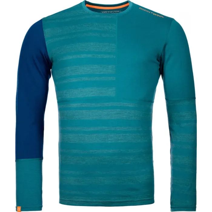 Термокофта Ortovox 185 Rock'n'Wool Long Sleeve Mns pacific green - M - бірюзовий (025.001.0155)