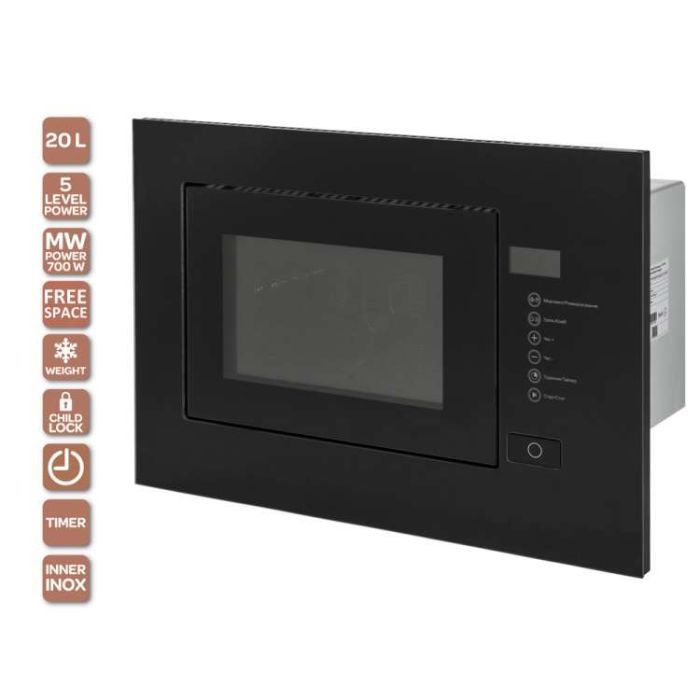 Мікрохвильова піч Ventolux MWBI 20 G BK TC FS зображення 2