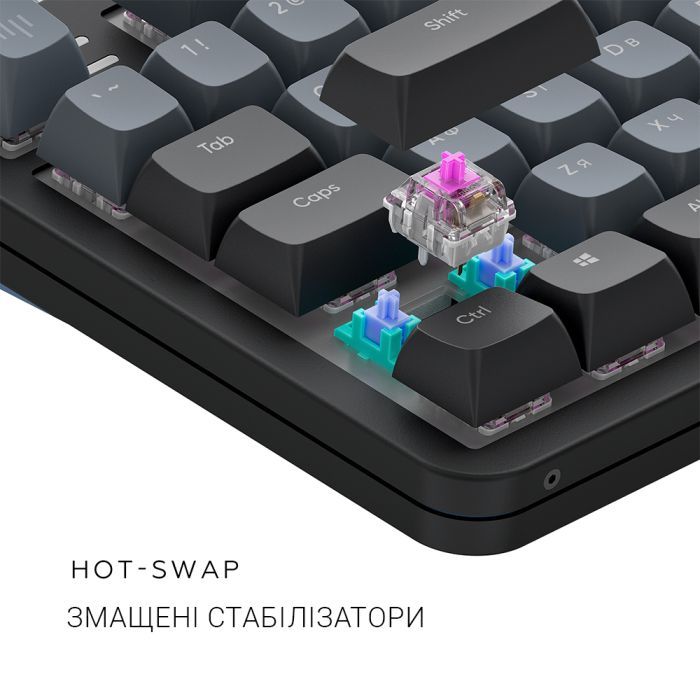 Клавіатура Dark Project ALU87 Midnight ABS RGB Mech G3MS Zircon Black (DPKB_MIDNIGHT_87_ANSI_UA) зображення 8