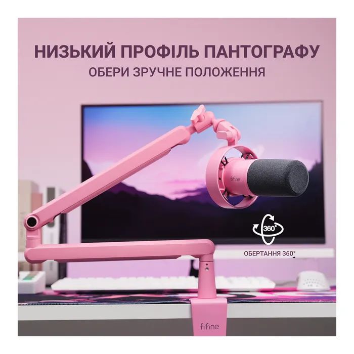 Мікрофон Fifine T688P USB/XLR Pink (T688P) зображення 7
