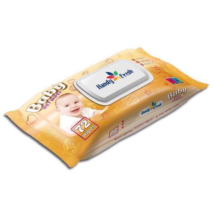 Детские влажные салфетки Handy Fresh яблоко, клапан, 72 шт (4820237500205)