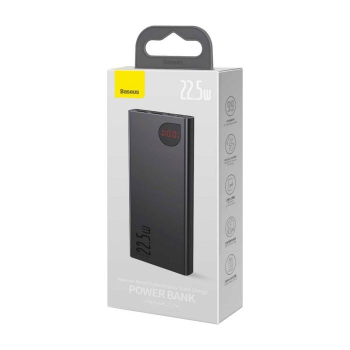 Батарея универсальная Baseus Adaman 10000mAh, PD QC/3.0/22,5W, black (PPAD070001) изображение 6