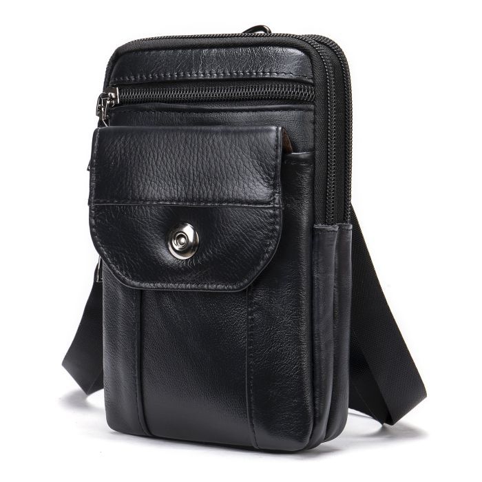 Сумка Vintage Кожаная на пояс Черная (20358) изображение 2