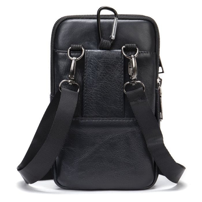 Сумка Vintage Кожаная на пояс Черная (20358) изображение 6