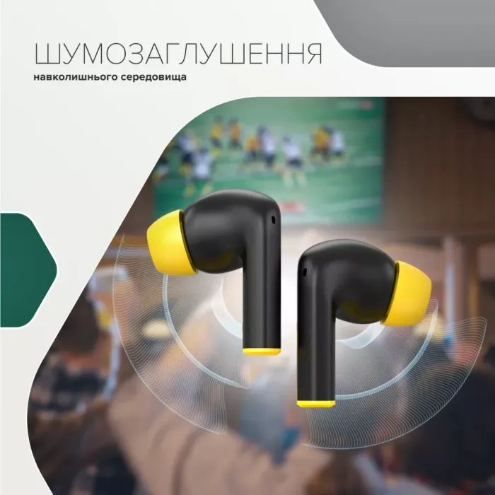Наушники Canyon Hexagon 7 TWS ANC+ENC Wireless Charge Black/Yellow (CNS-TWS7BY) изображение 5