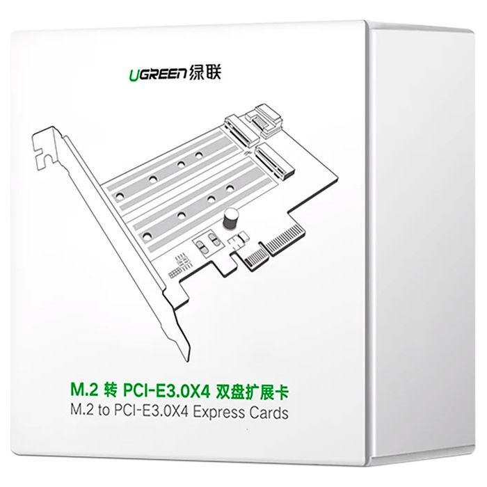 Контролер Ugreen PCI-E 3.0 for SSD M.2 NVMe + M.2 NGFF CM302 (70504) зображення 11