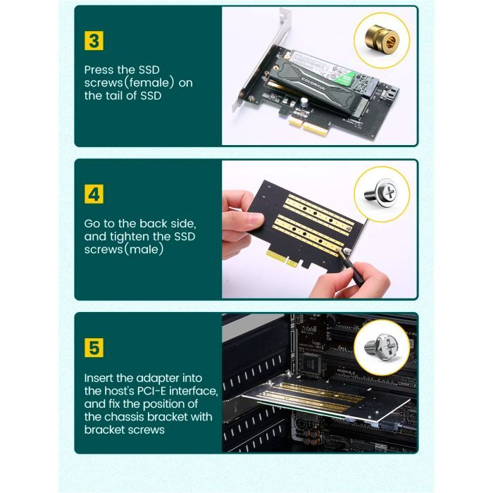 Контролер Ugreen PCI-E 3.0 for SSD M.2 NVMe + M.2 NGFF CM302 (70504) зображення 9