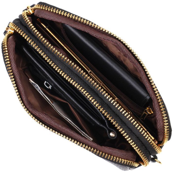 Сумка Vintage Из натуральной кожи Черная (22088) изображение 6