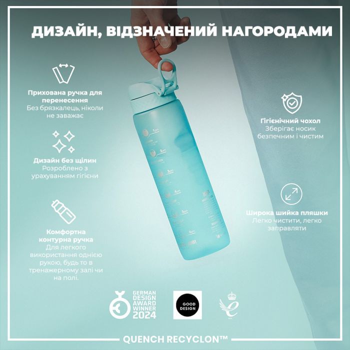 Бутылка для воды ION8 OneTouch Times To Drink 1000 мл BPA Free, Camo (I8RF1000PICAMO) изображение 4