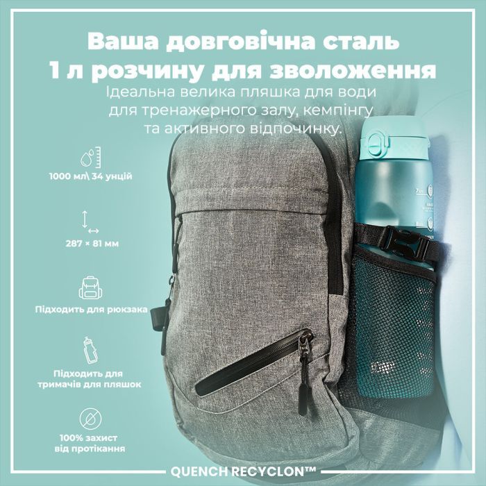 Бутылка для воды ION8 OneTouch Times To Drink 1000 мл BPA Free, Camo (I8RF1000PICAMO) изображение 5