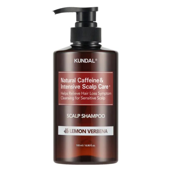 Шампунь Kundal Natural Caffeine & Intensive Scalp Care Shampoo Lemon Verbena От выпадения волос 500 мл (8809693252381)