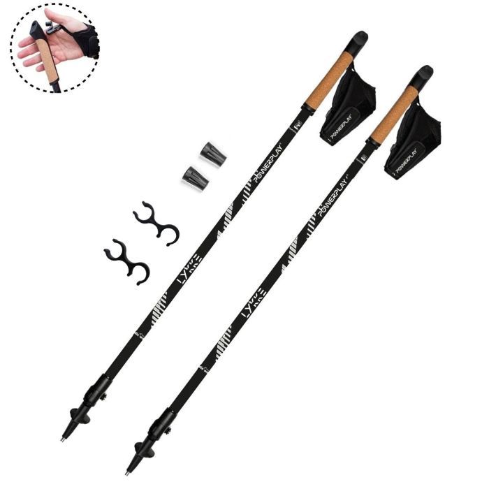Палки для скандинавской ходьбы PowerPlay 9104 Lykke Black/Green 80-135 см (PP_9104_LYKKE) изображение 2