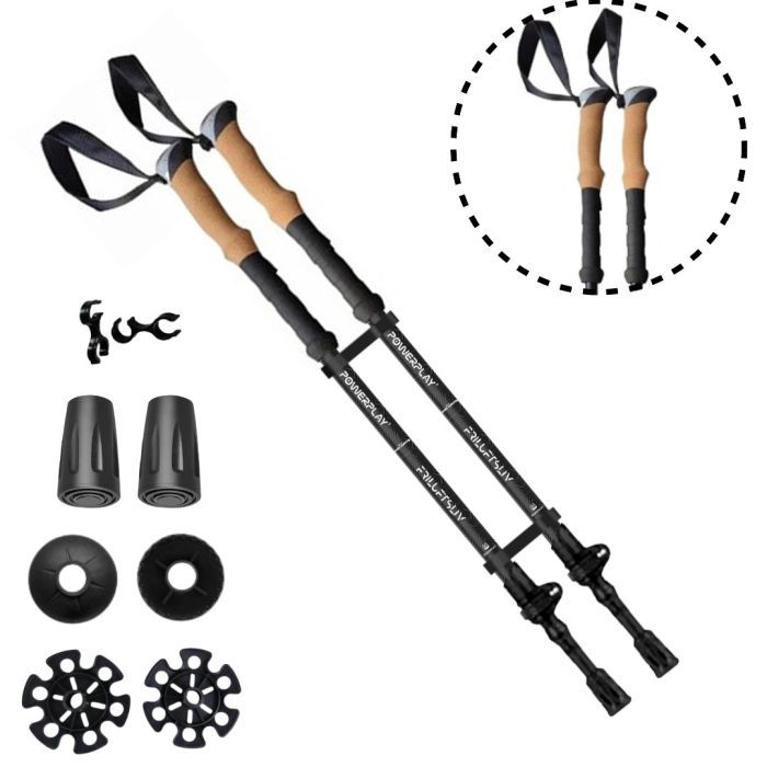 Треккинговые палки PowerPlay 9107 Friluftsliv Black/White 80-135 см (PP_9107_FRILUFTSLIV)