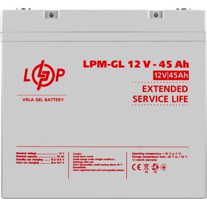 Батарея до ДБЖ LogicPower LPM-GL 12V 40Ah (20269) зображення 2