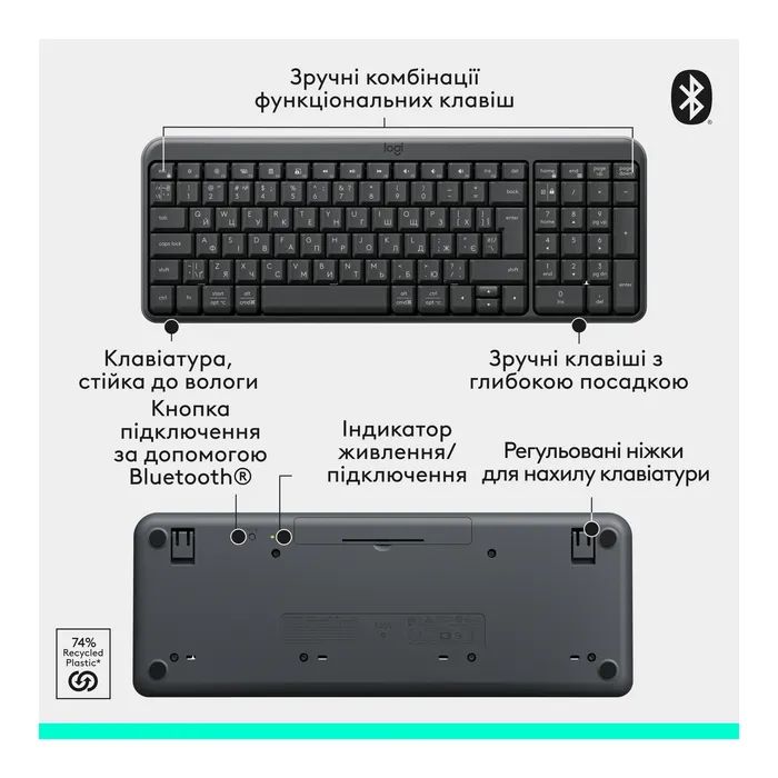 Комплект Logitech MK250 Bluetooth/Wireles UA Graphite (920-013823) изображение 8