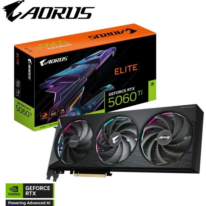 Відеокарта GIGABYTE GeForce RTX5060Ti 16Gb AORUS ELITE (GV-N506TAORUS E-16GD) зображення 11