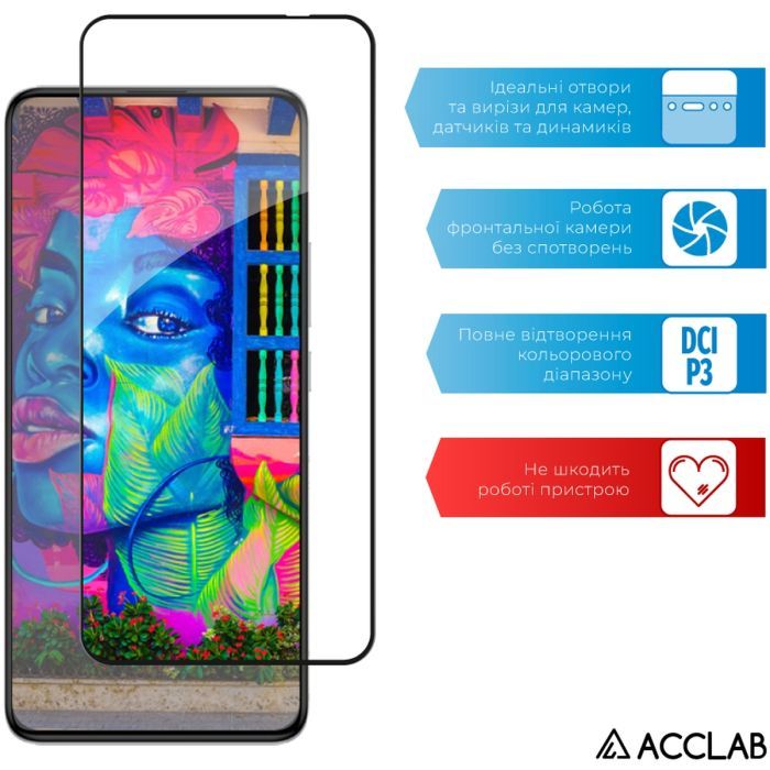Скло захисне ACCLAB Full Glue Xiaomi PocoF5 Pro Black (1283126589959) зображення 5