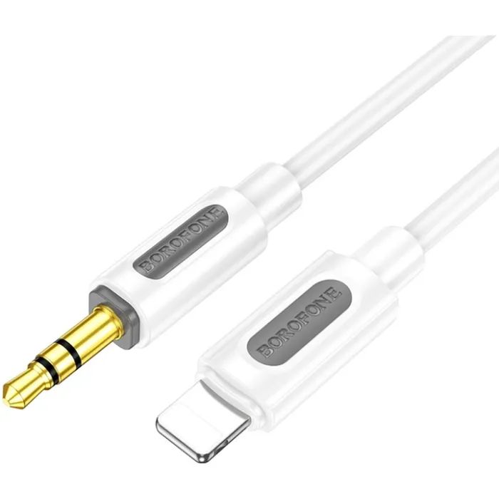 Кабель мультимедийный Lightning to 3.5mm M 1.0m silicone white BOROFONE (6941991114403)