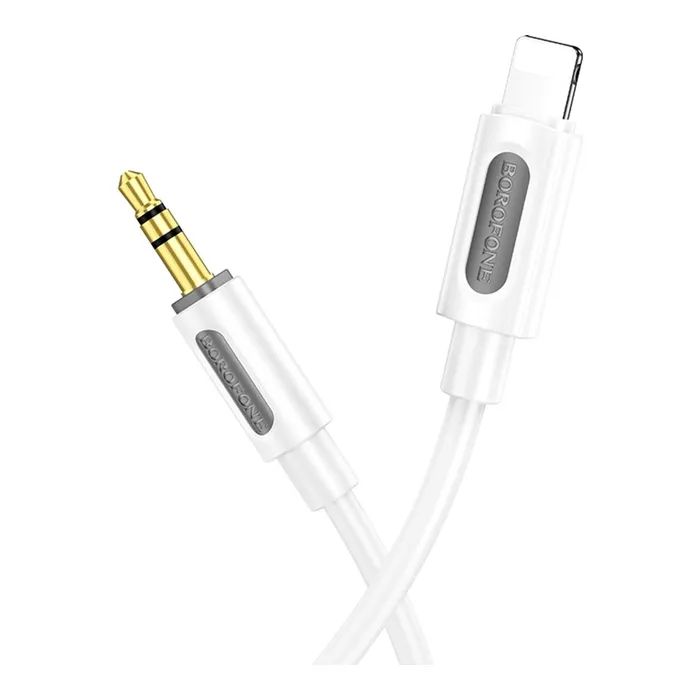 Кабель мультимедийный Lightning to 3.5mm M 1.0m silicone white BOROFONE (6941991114403) изображение 2