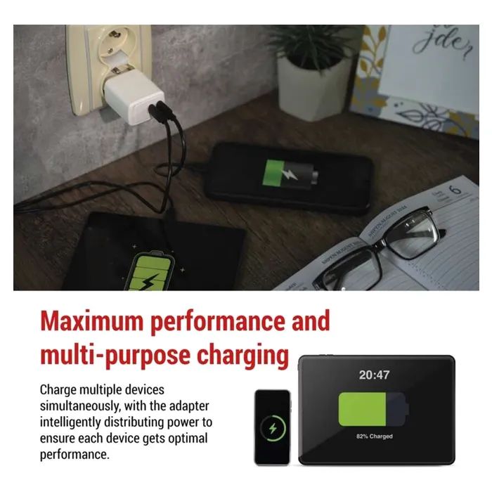 Зарядное устройство EMOS V03G35 2xUSB-C 35W GaN (V03G35) изображение 4