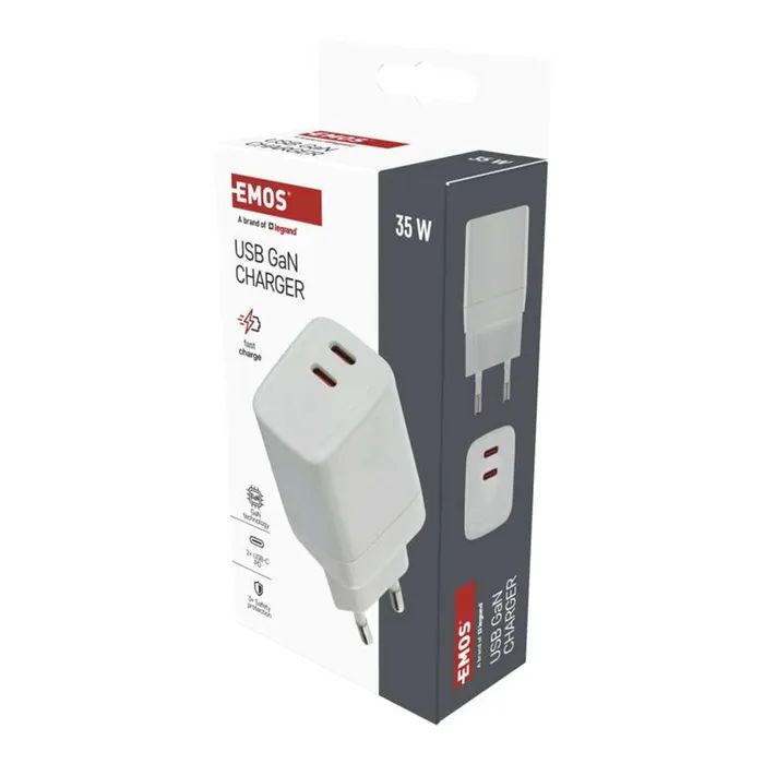 Зарядное устройство EMOS V03G35 2xUSB-C 35W GaN (V03G35) изображение 8