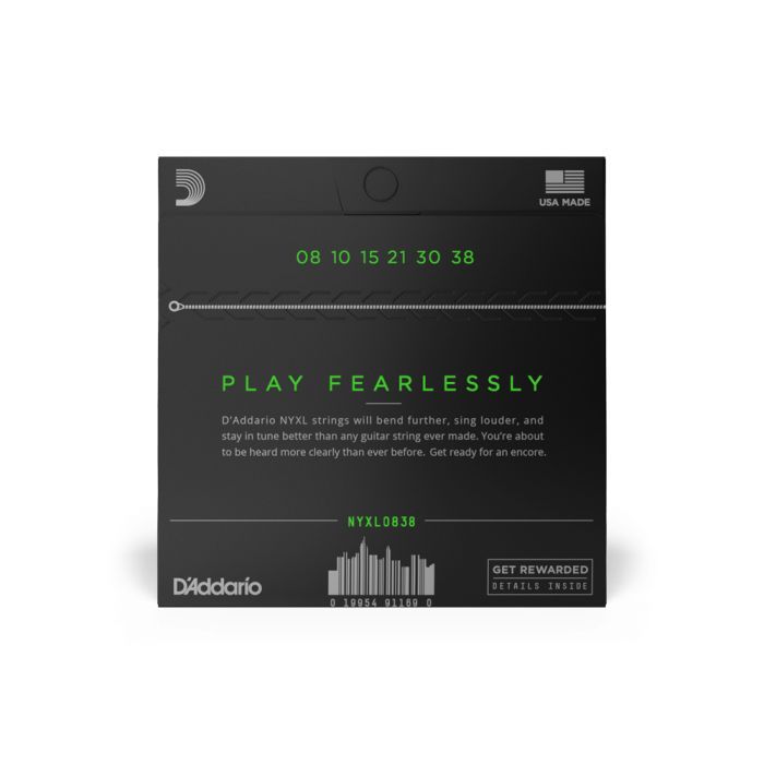 Струни для гітари D'Addario NYXL Electric Extra Super Light (08-38) (NYXL0838) зображення 3