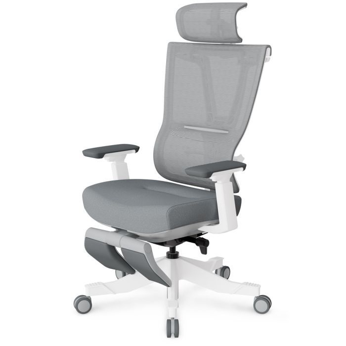Офісне крісло Mealux S6 Air Fabric Grey White (HF-S6 F/ GW) зображення 3