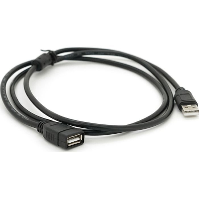Дата кабель USB 2.0 AM/AF 2.0m ferrite black Voltronic (YT-AM/AF-2.0B)