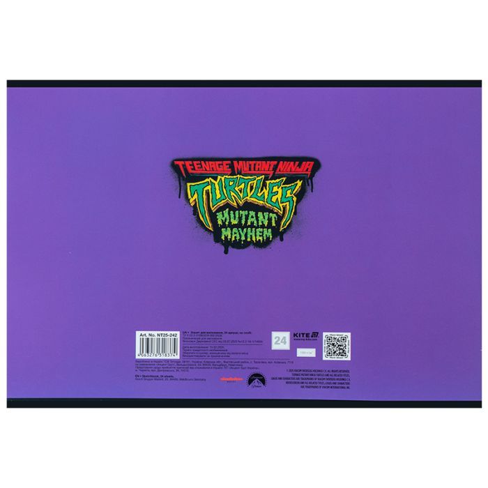 Альбом для малювання Kite Ninja Turtles, 24 аркуша (NT25-242) зображення 10