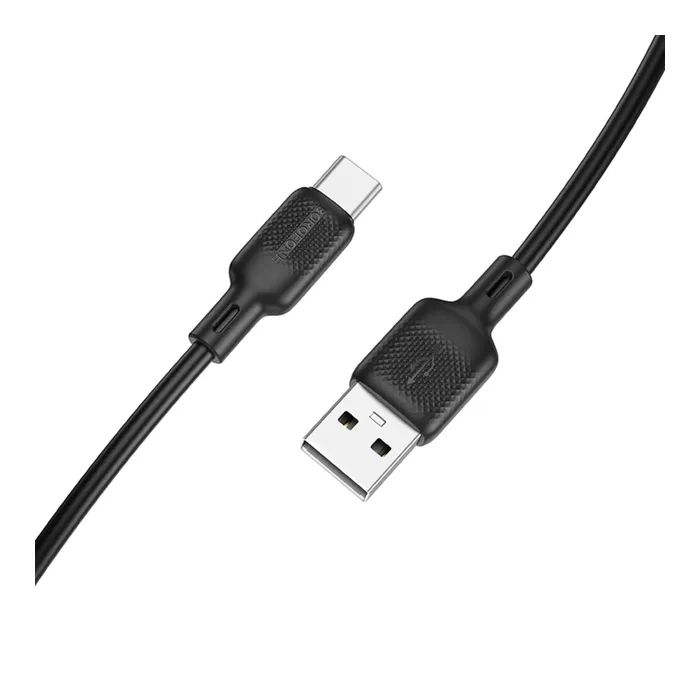 Дата кабель USB 2.0 AM to USB-C 1.0m silicone black BOROFONE (6941991115431)