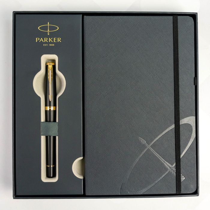 Ручка пір'яна Parker URBAN 17 Muted Black GT  FP F + блокнот Parker + подар.упаковка GIFT24 (30 011b24) зображення 5