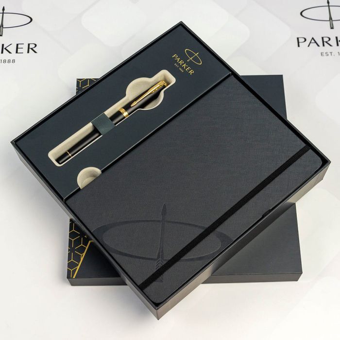 Ручка пір'яна Parker URBAN 17 Muted Black GT  FP F + блокнот Parker + подар.упаковка GIFT24 (30 011b24) зображення 6