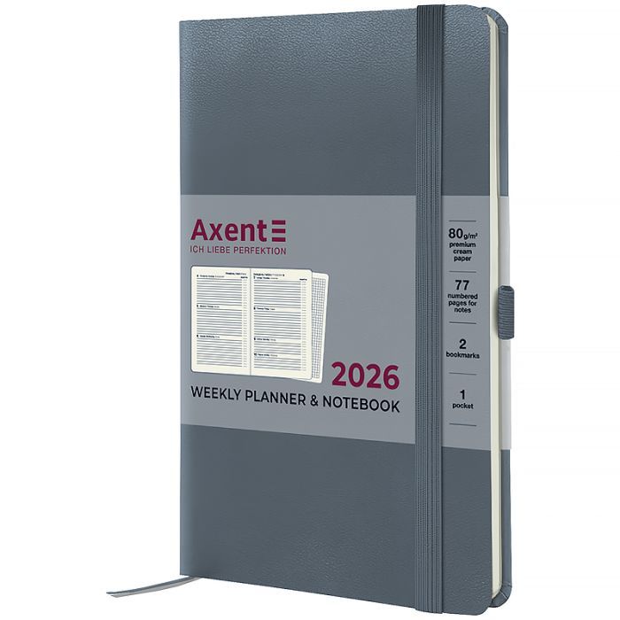Тижневик Axent датований 2026 Partner Strong 125х195, синій (8505-26-02-A)