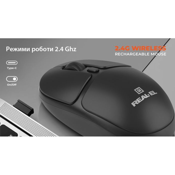 Мышка REAL-EL RM-335W Wireless Black (EL123200055) изображение 12