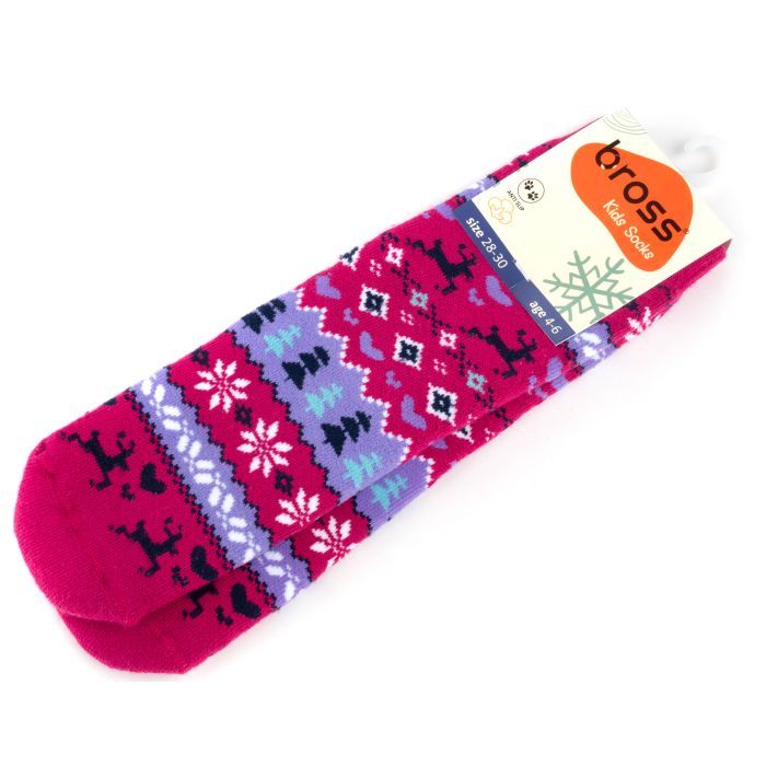 Шкарпетки дитячі Bross махрові (9906-4-6-darkpink)