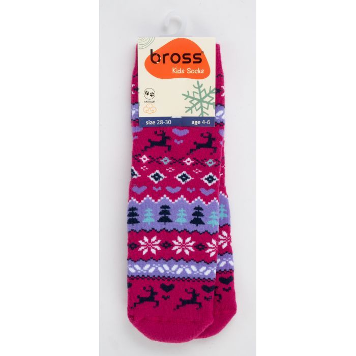 Шкарпетки дитячі Bross махрові (9906-4-6-darkpink) зображення 2