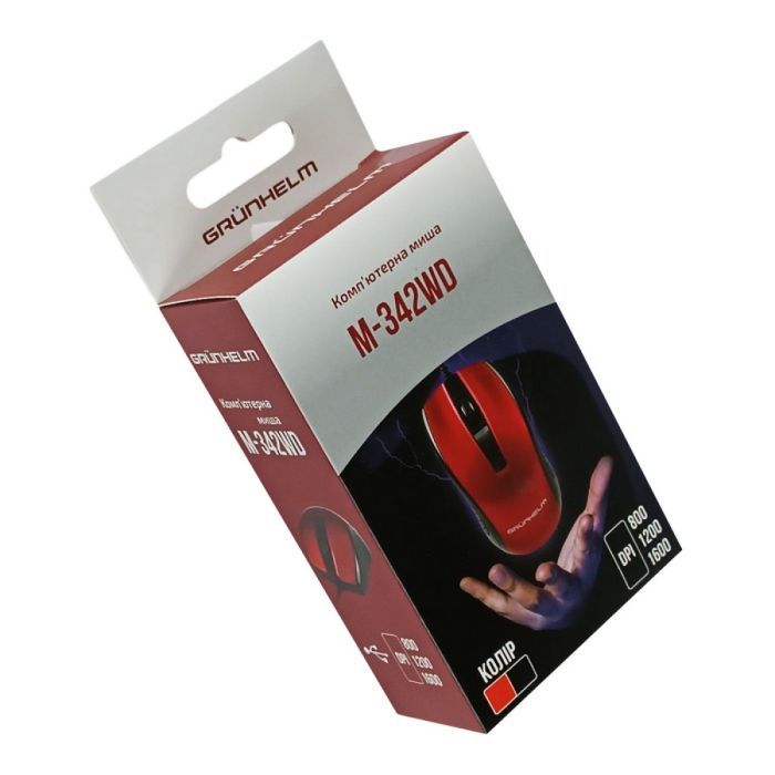Мышка Grunhelm M-342WD USB Red (126867) изображение 2 Мышка Grunhelm M-342WD USB Red (126867) изображение 2